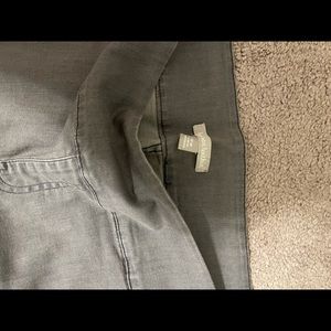 Women within stretch gray jeans